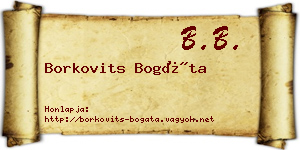 Borkovits Bogáta névjegykártya